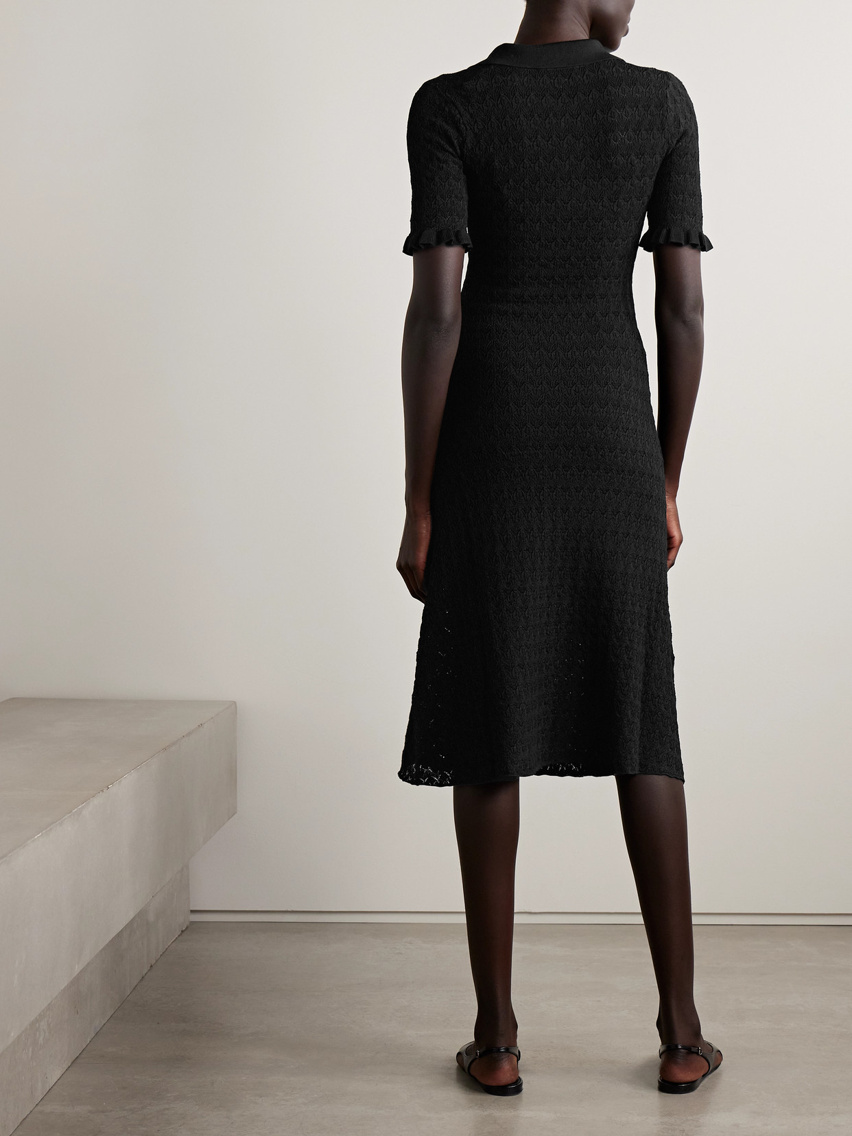 Sea Rue Pointelle-knit Midi Dress