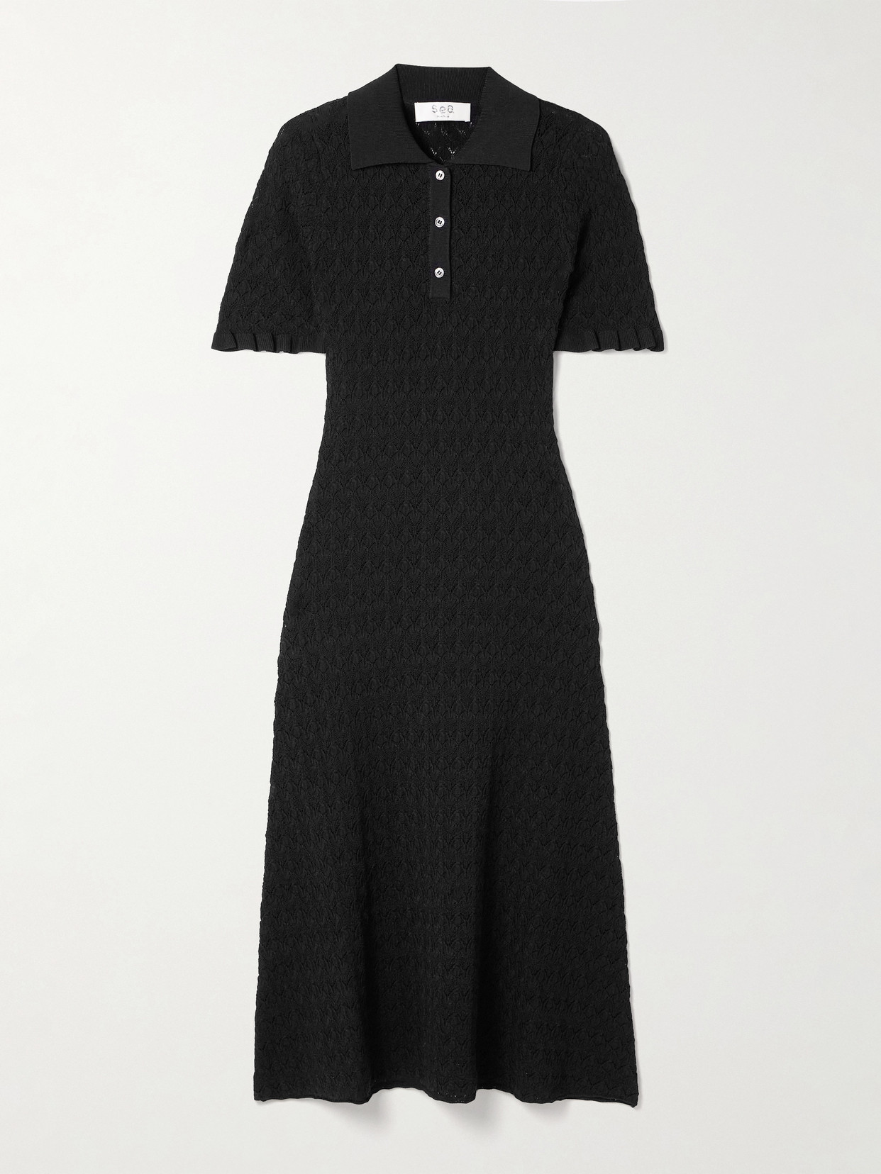Sea Rue Pointelle-knit Midi Dress