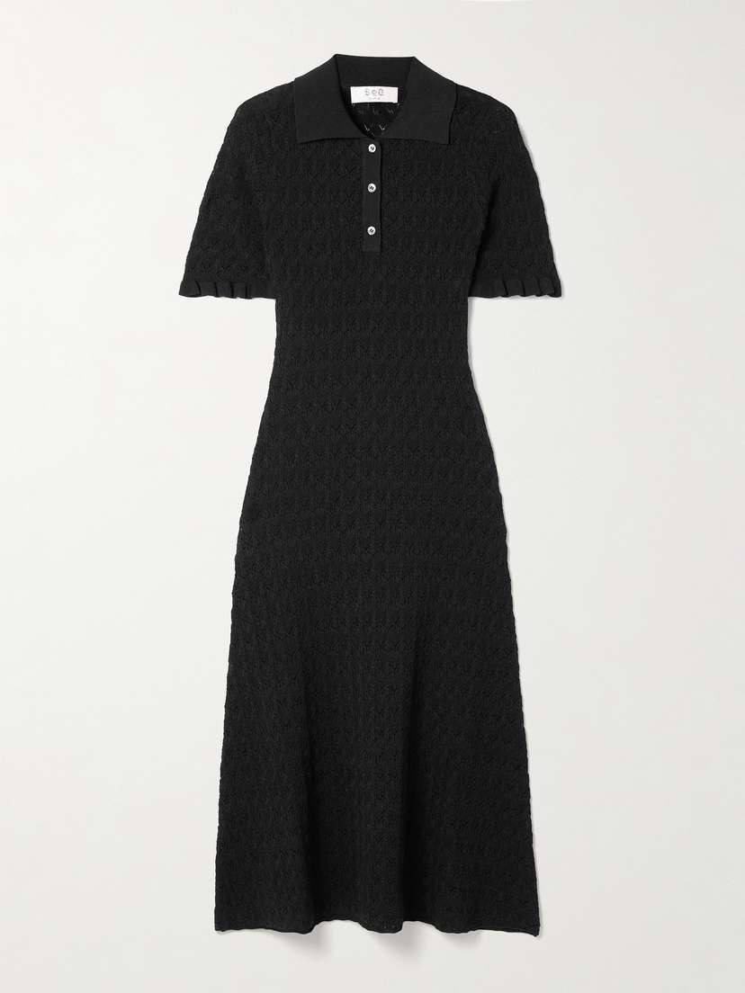 Sea Rue Pointelle-knit Midi Dress
