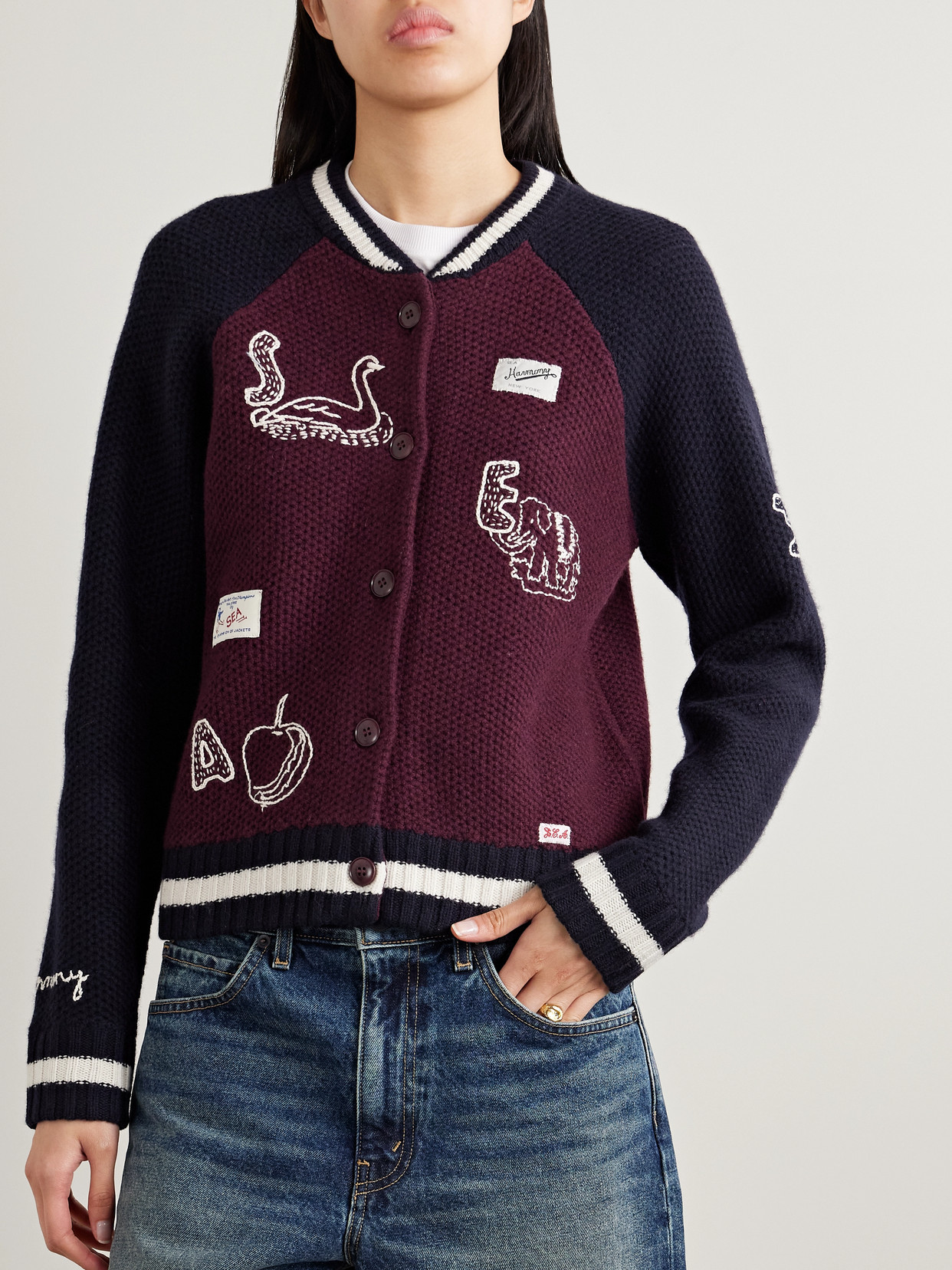 Sea Archer Varsity Knit Cardigan Navy