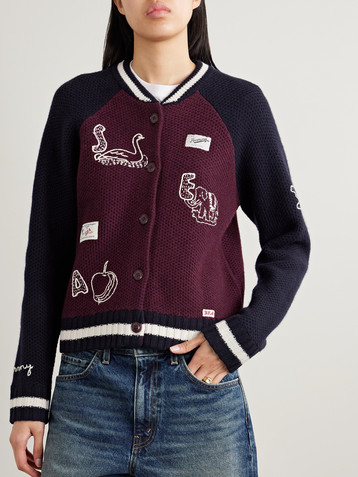 Sea Archer embroidered appliquéd merino wool cardigan