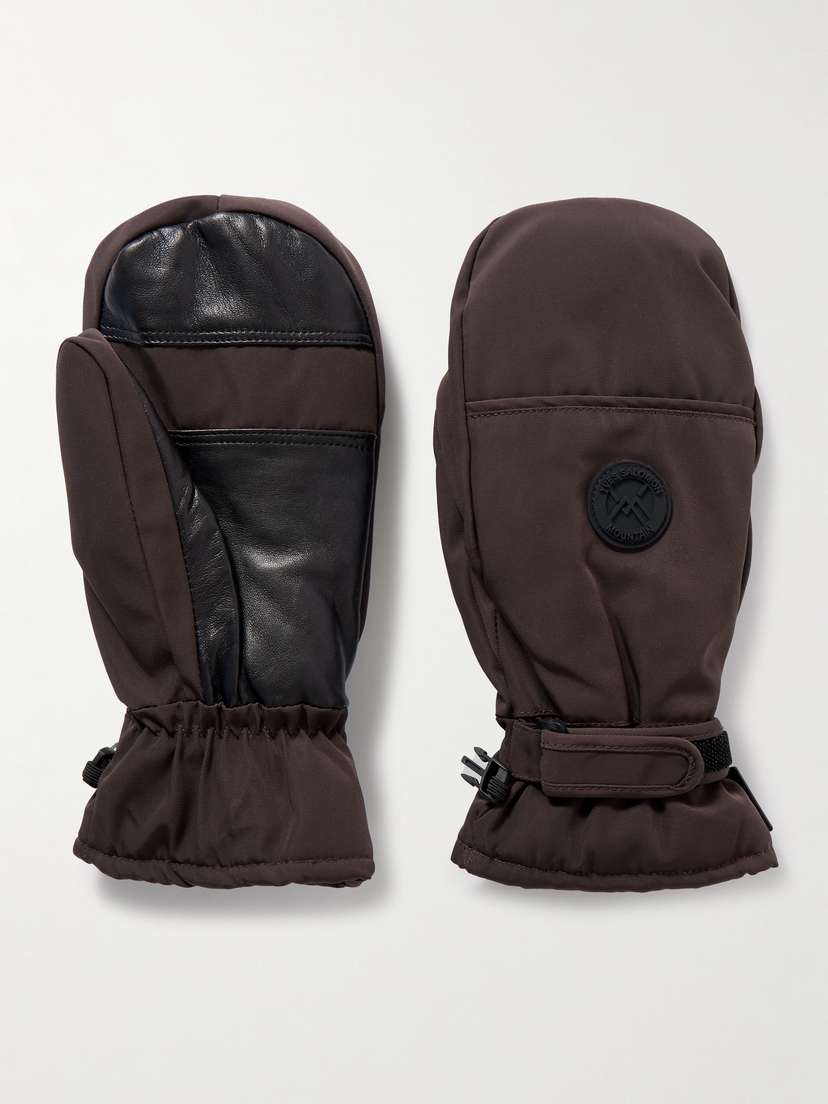 Yves Salomon Leather-trimmed Appliquéd Padded Ski Mittens