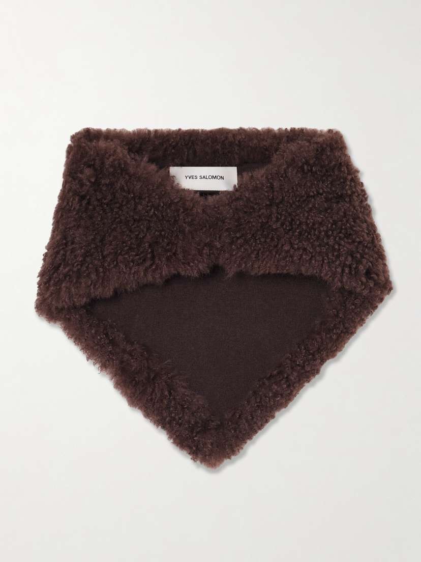 Yves Salomon Shearling And Wool Scarf