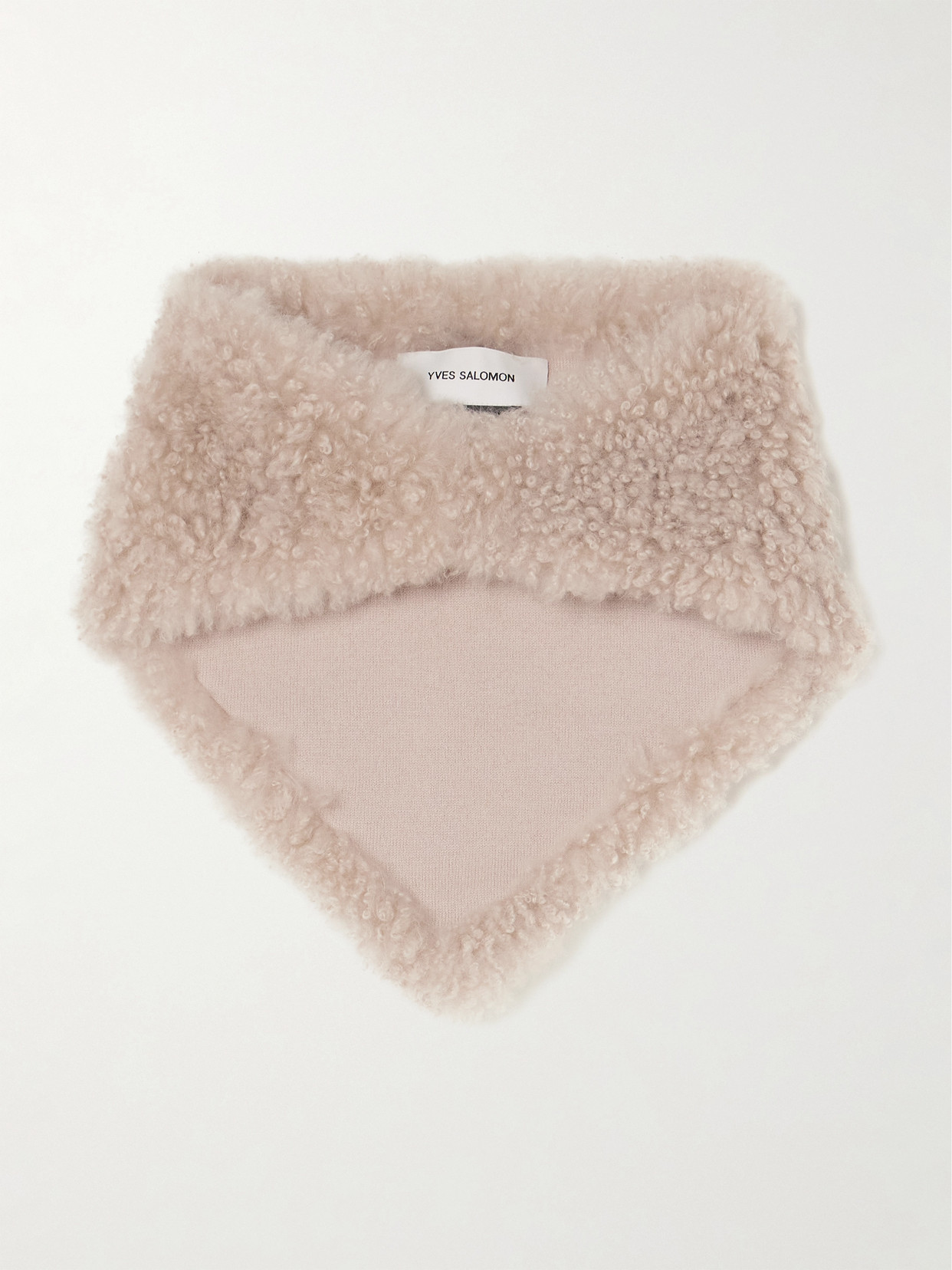 Yves Salomon Shearling And Wool Scarf In Neutral