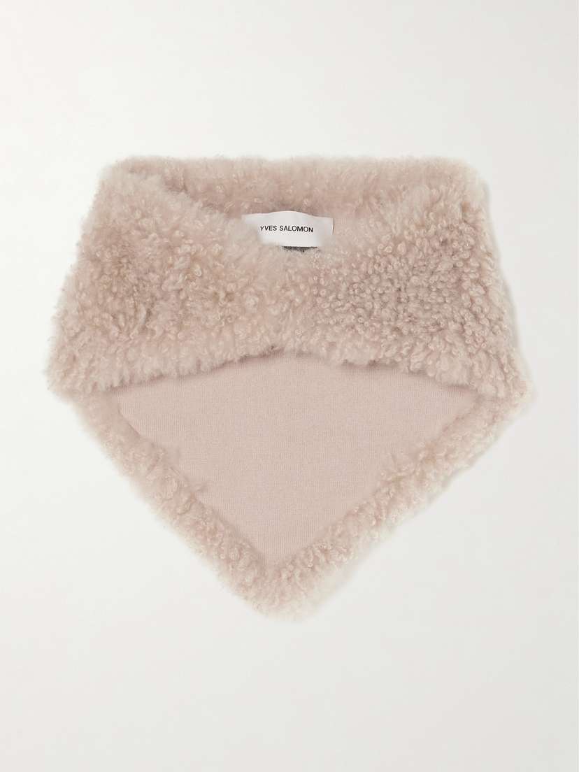 Yves Salomon Shearling And Wool Scarf