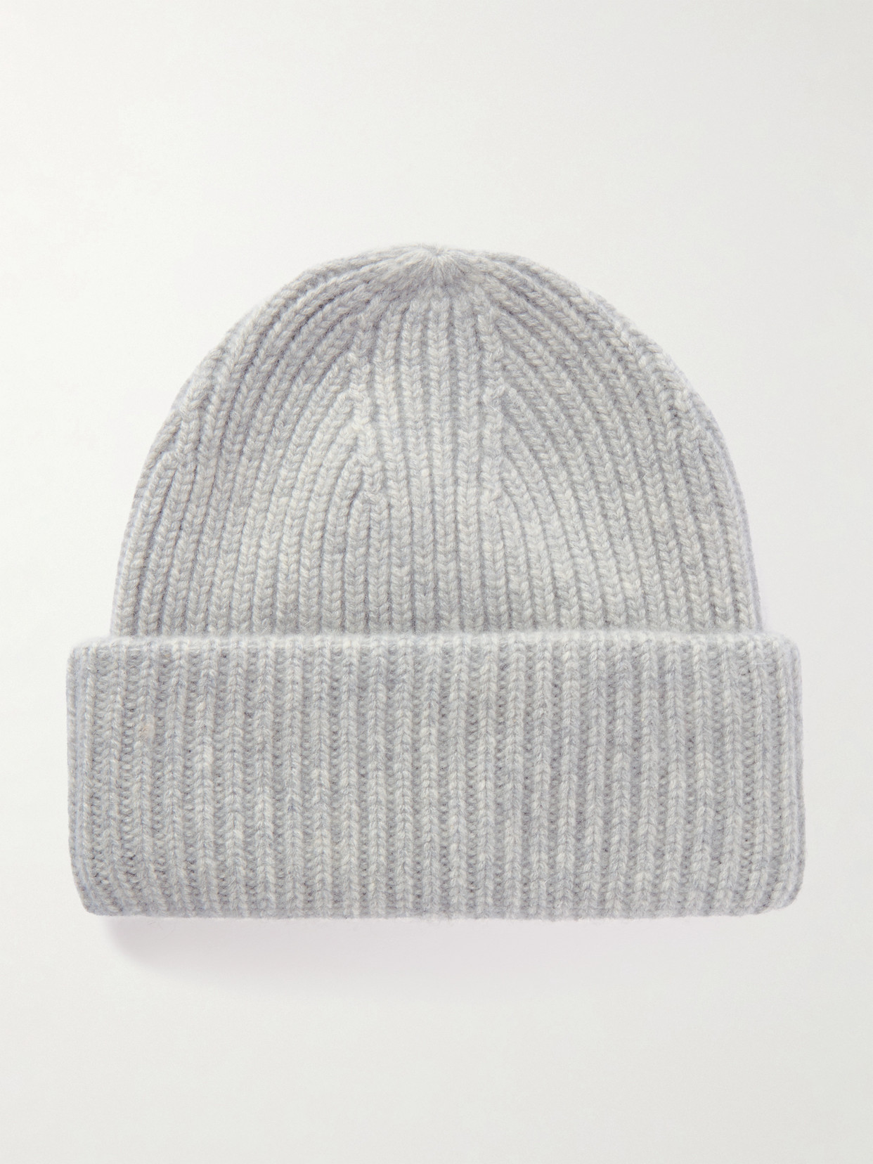 Yves Salomon Ribbed Cashmere Beanie In Gray