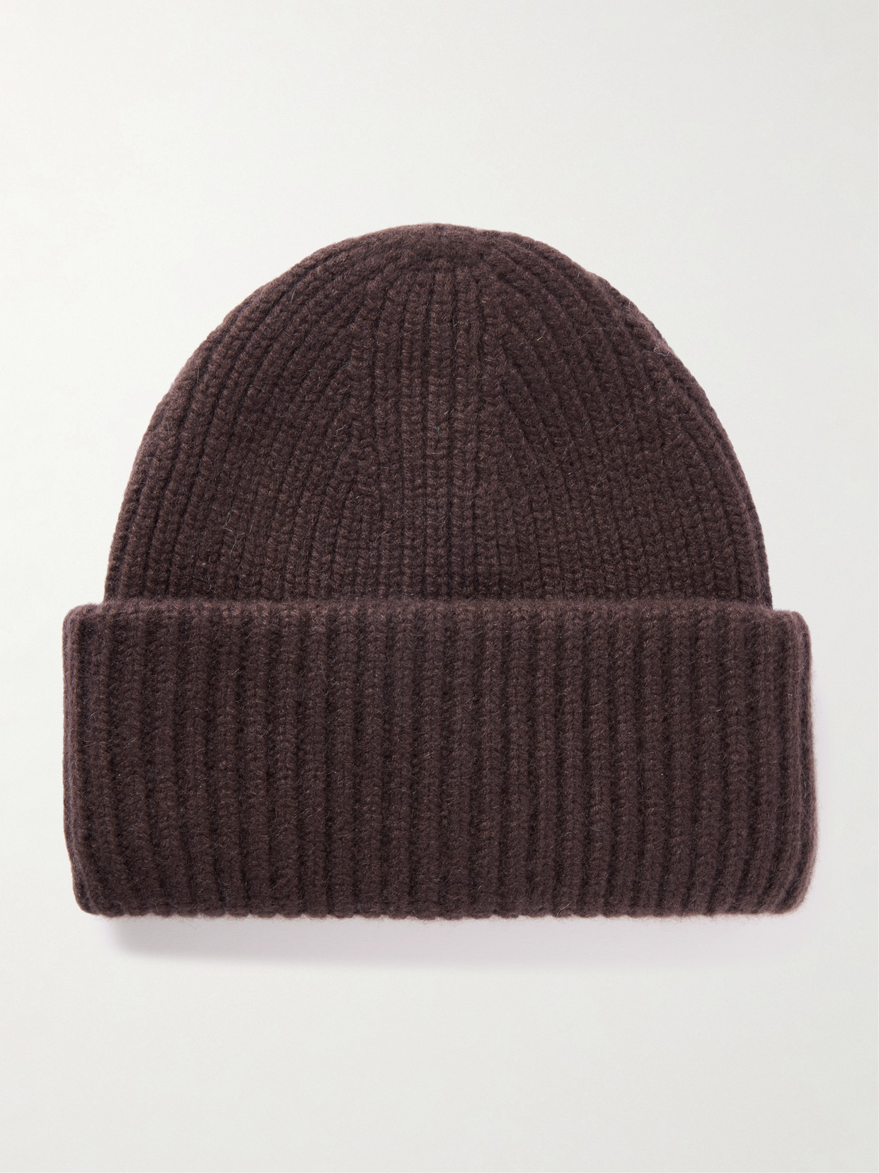 Yves Salomon Ribbed Cashmere Beanie In Brown