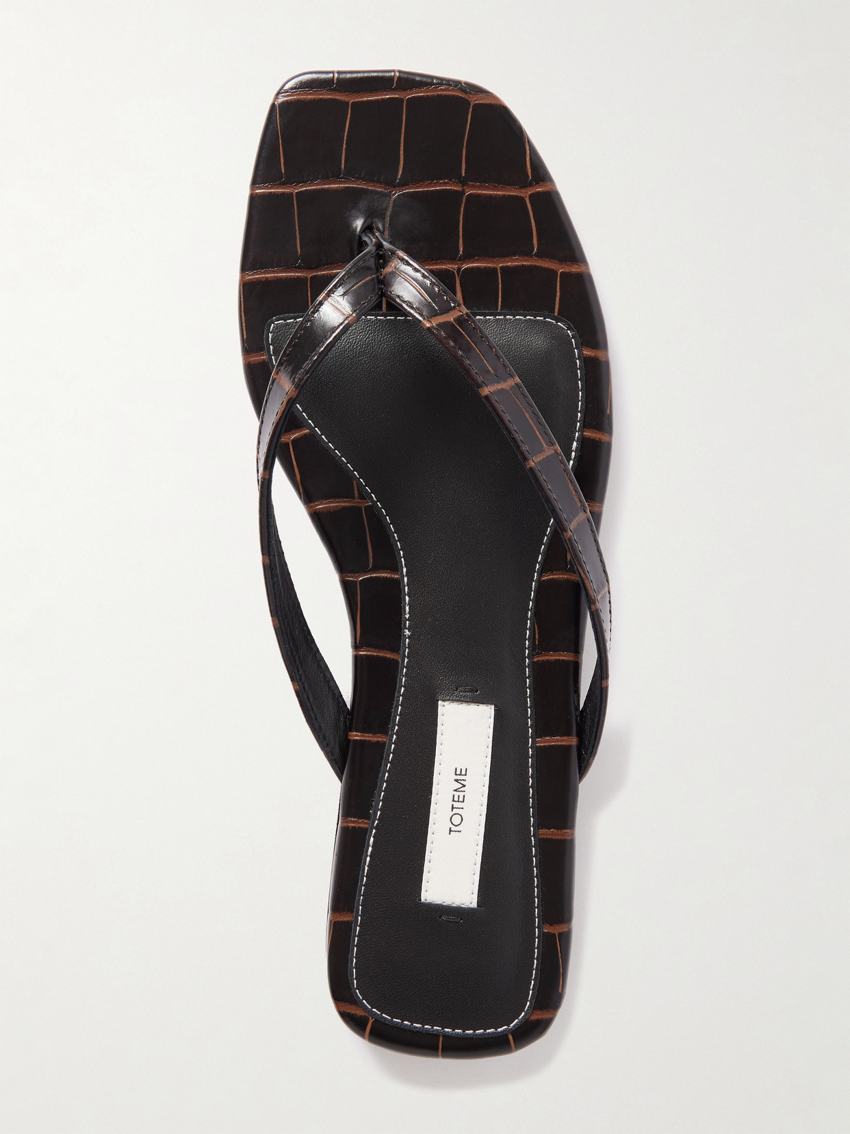 Totême Croc-effect Leather Flip Flops