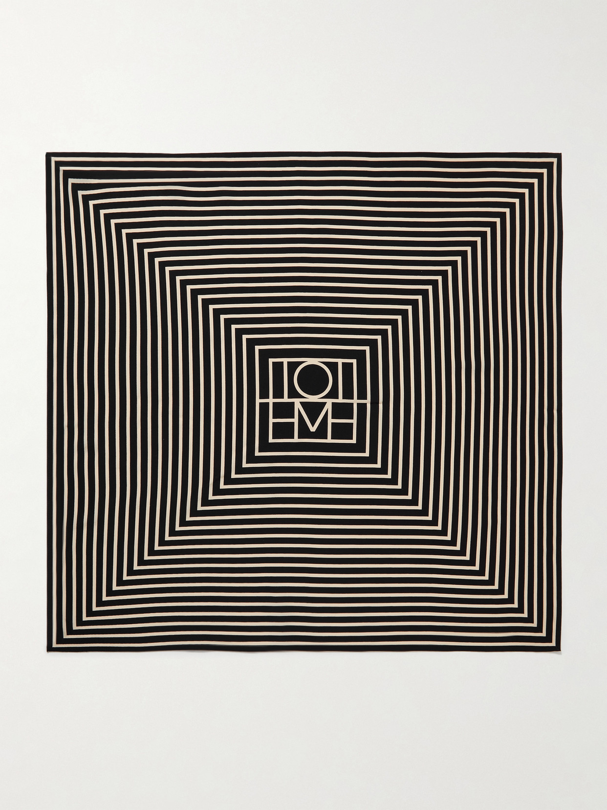 Totême Printed Silk Crepe De Chine Scarf In Black