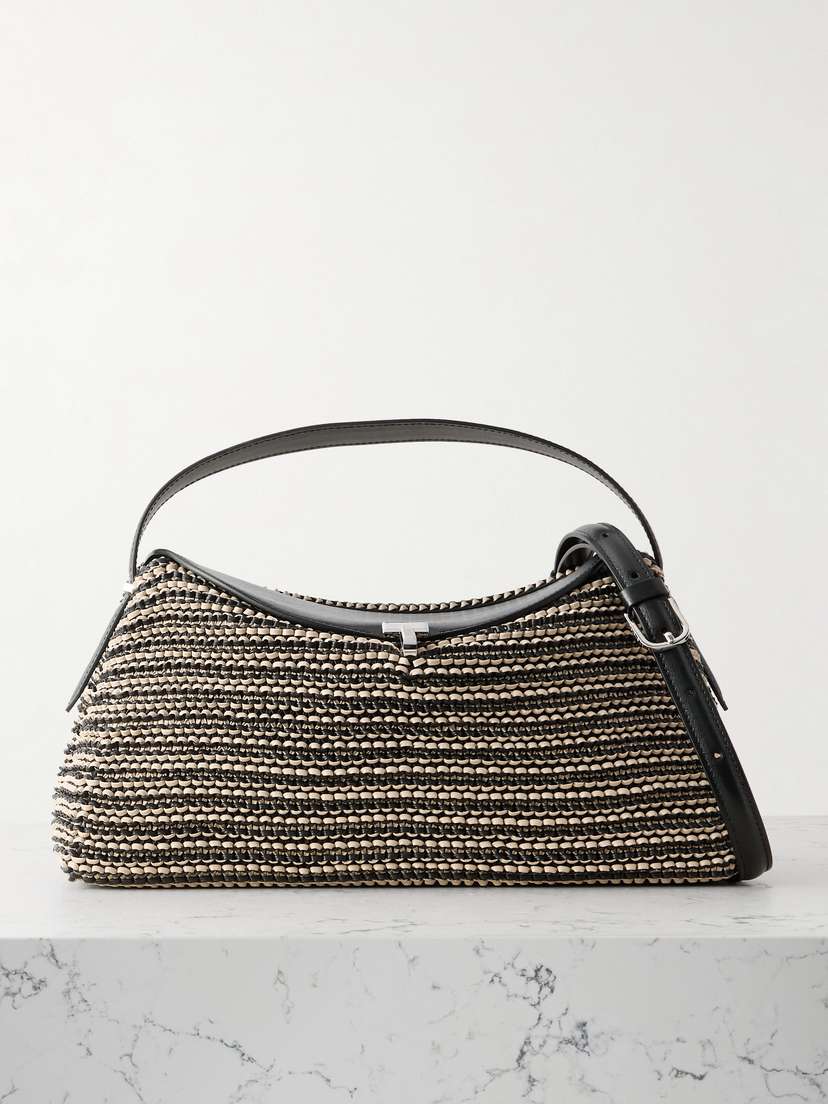 TOTEME T-lock Woven Leather Shoulder Bag