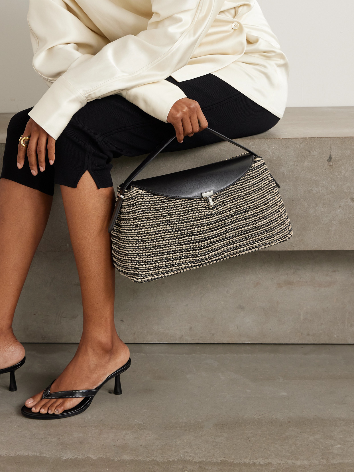 T-Lock Woven Shoulder Bag