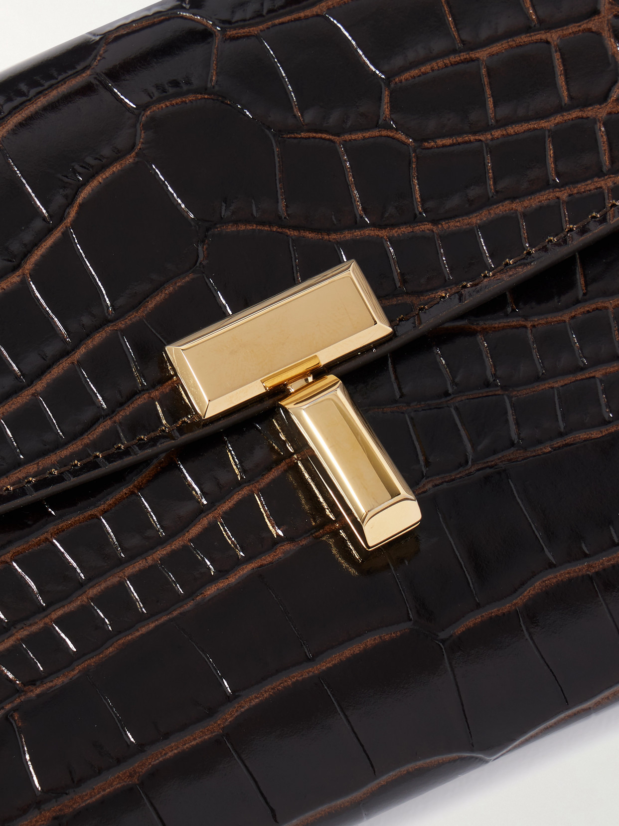 Totême T-lock Croc-effect Leather Wallet