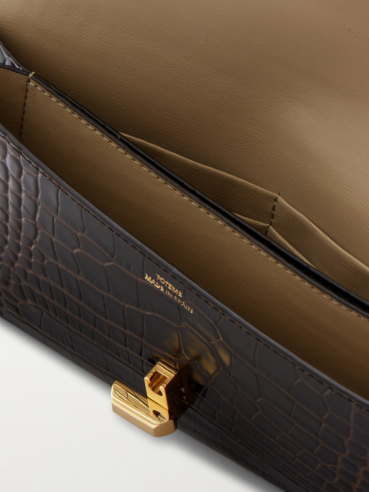 Totême T-lock Croc-effect Leather Wallet
