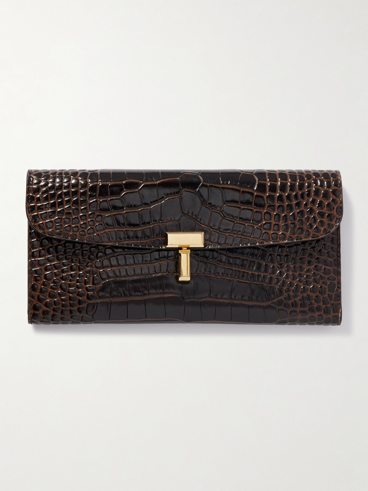 Totême T-lock Croc-effect Leather Wallet