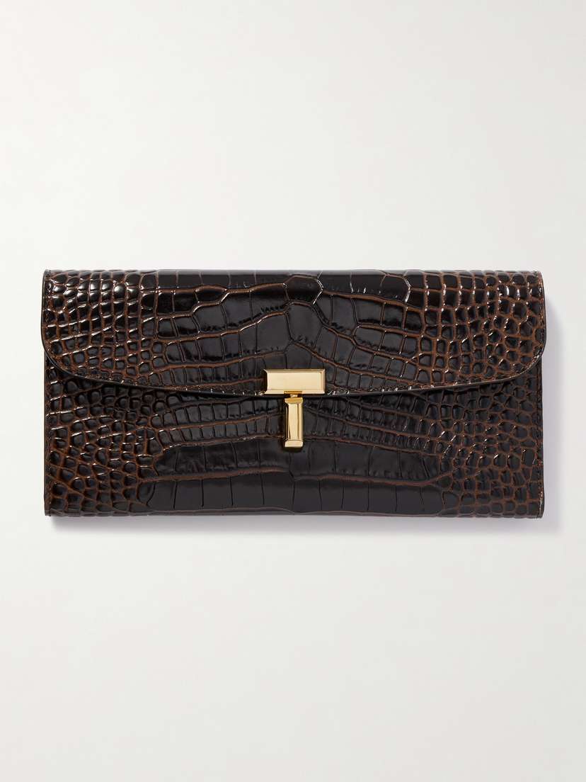 TOTEME T-lock Croc-effect Leather Wallet