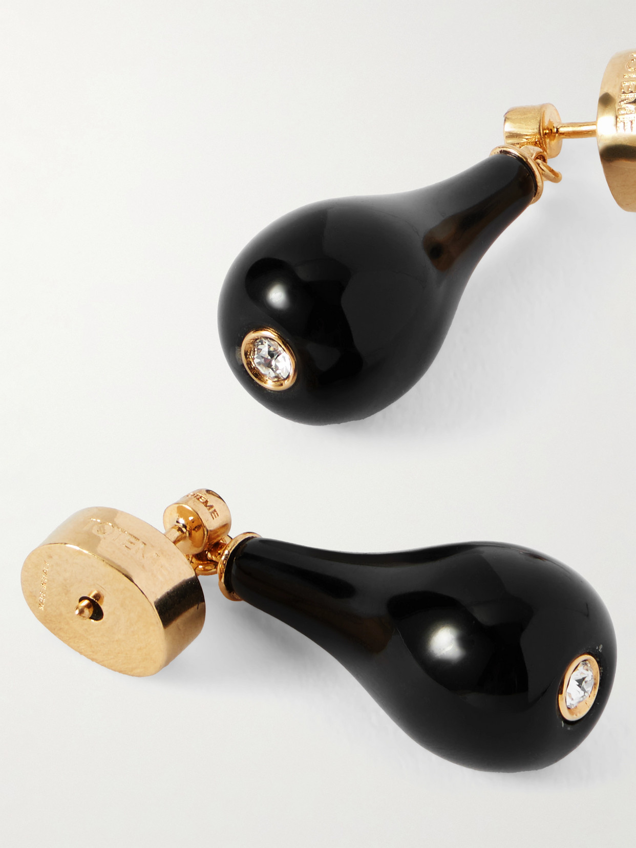 Totême Gold-tone, Crystal And Onyx Earrings