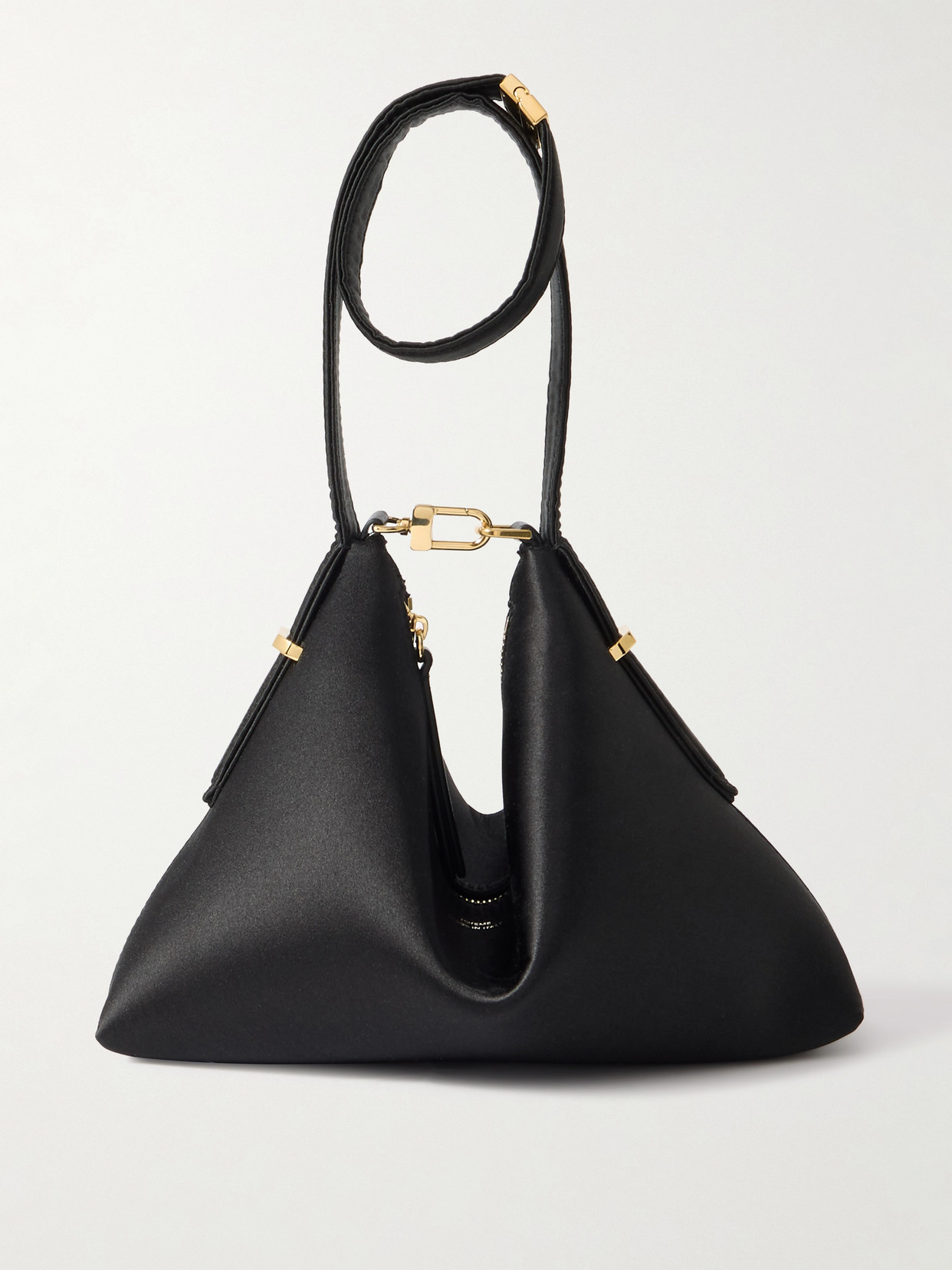 Totême Bevel Satin Clutch In Black