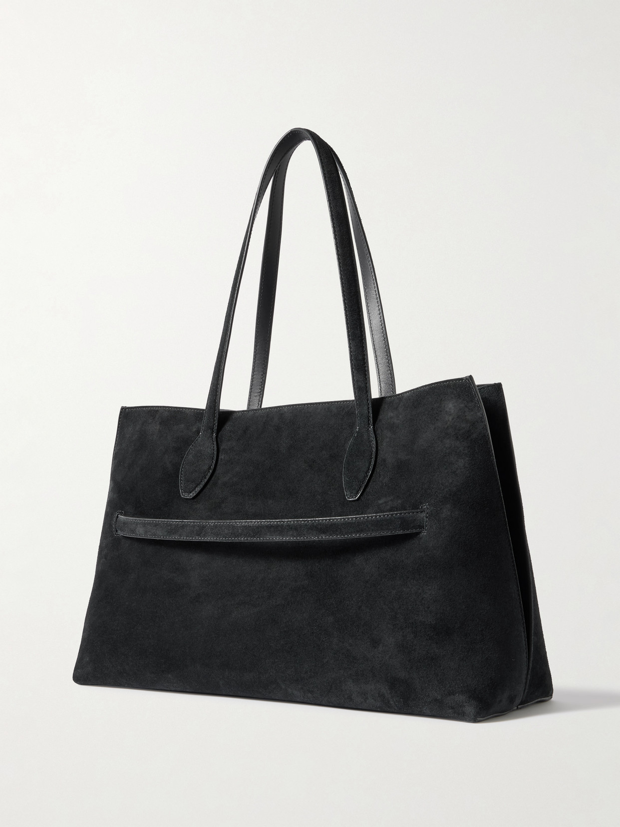 Totême Lounge Large Leather-trimmed Suede Tote