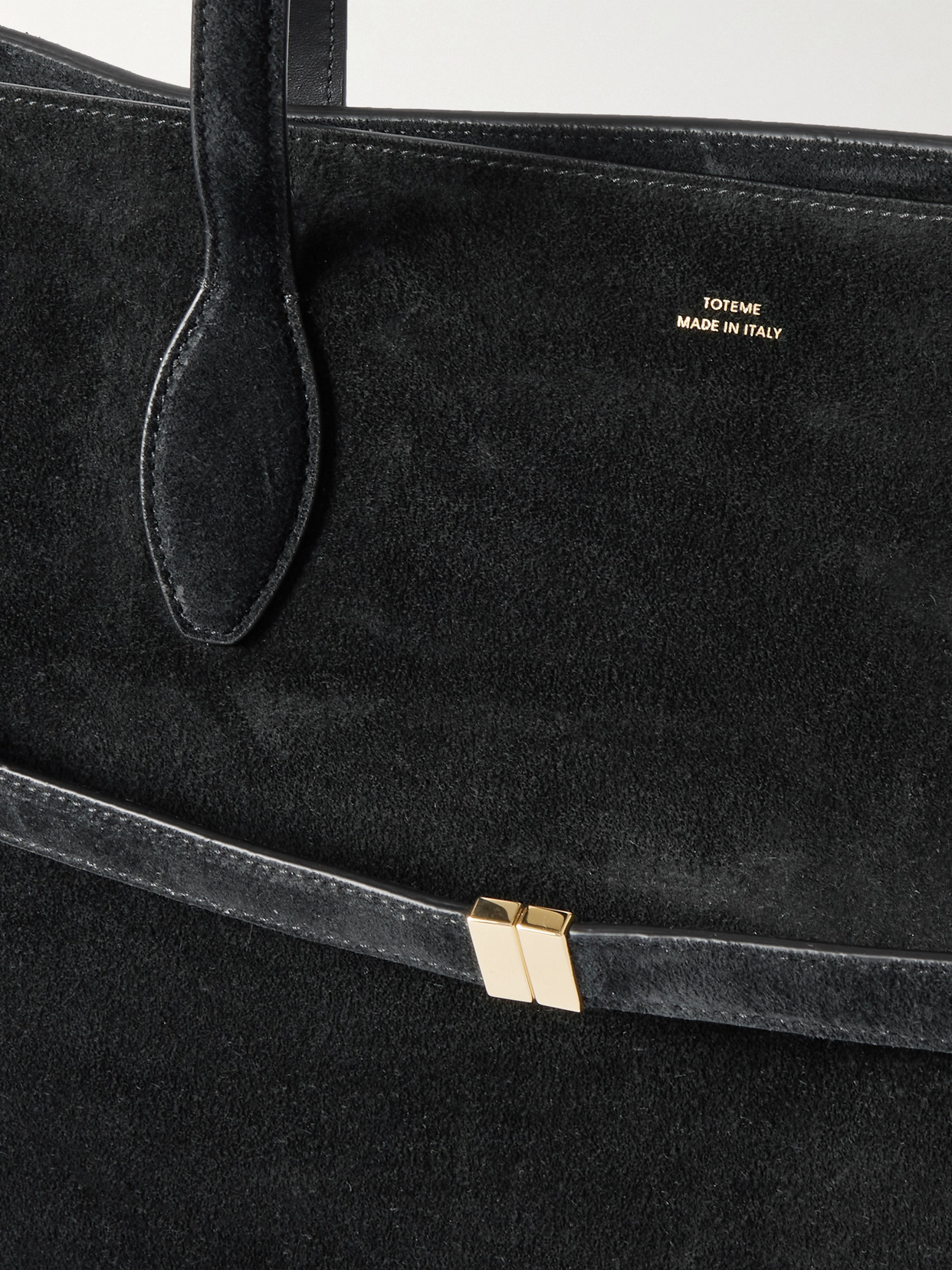 Totême Lounge Large Leather-trimmed Suede Tote