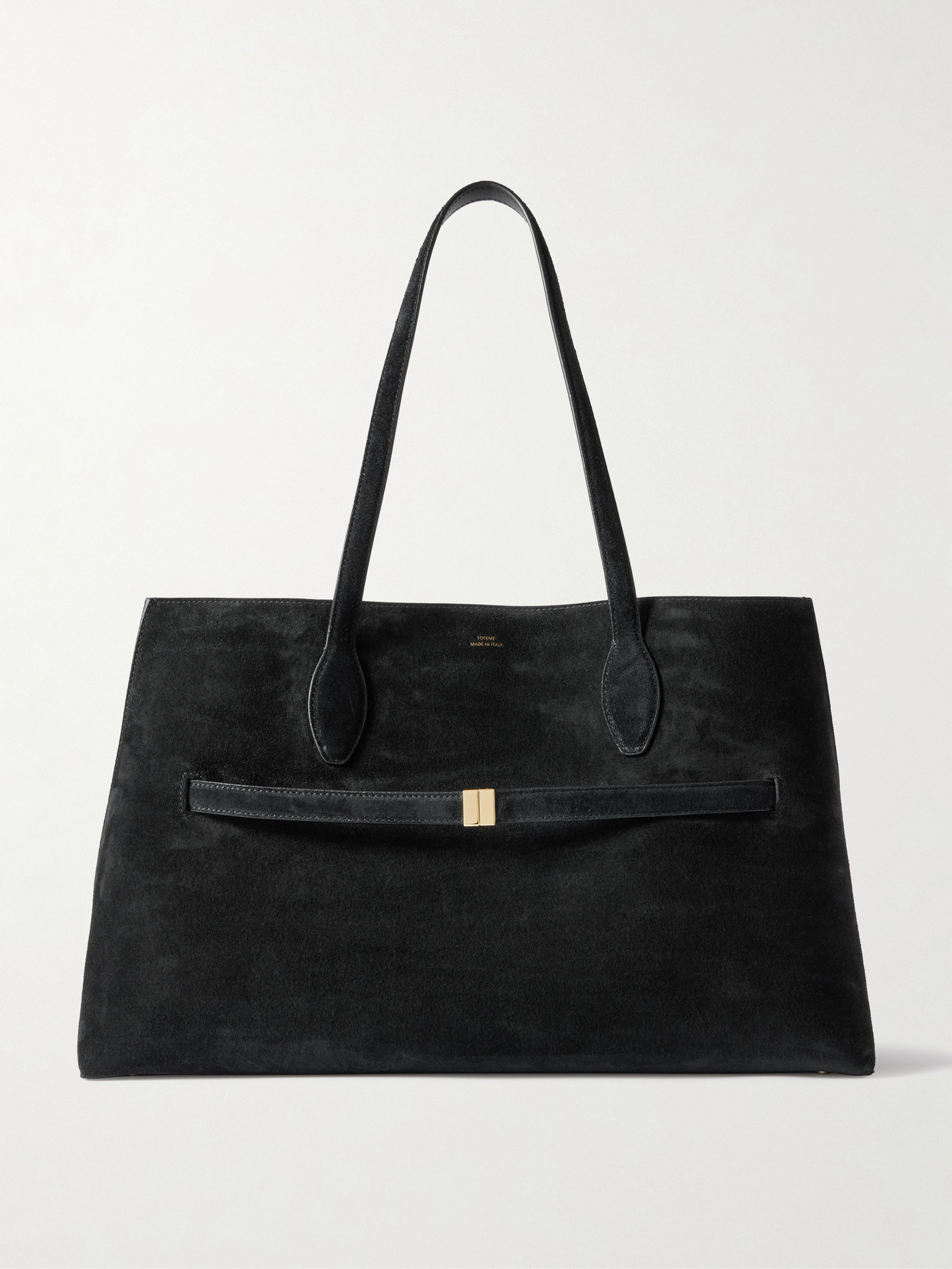 Totême Lounge Large Leather-trimmed Suede Tote