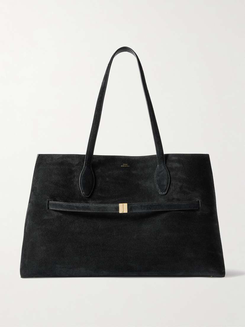 TOTEME Lounge Large Leather-trimmed Suede Tote