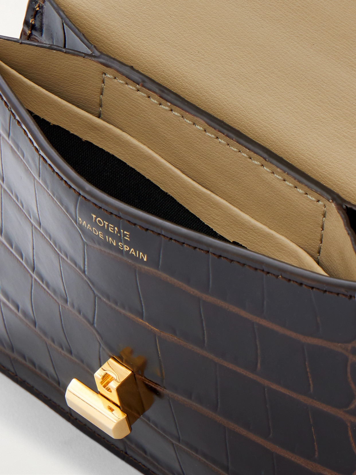 TOTÊME T-LOCK CROC-EFFECT LEATHER CARDHOLDER