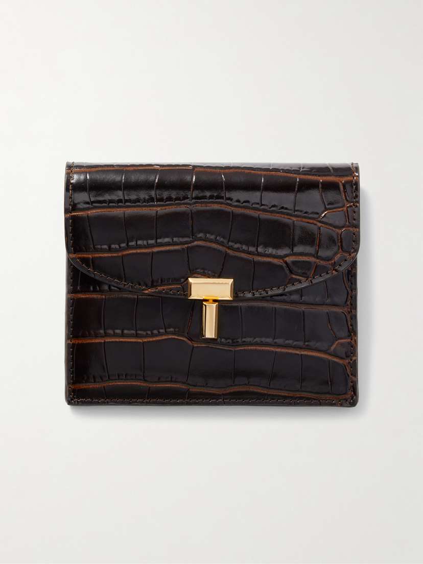 TOTEME T-lock Croc-effect Leather Cardholder