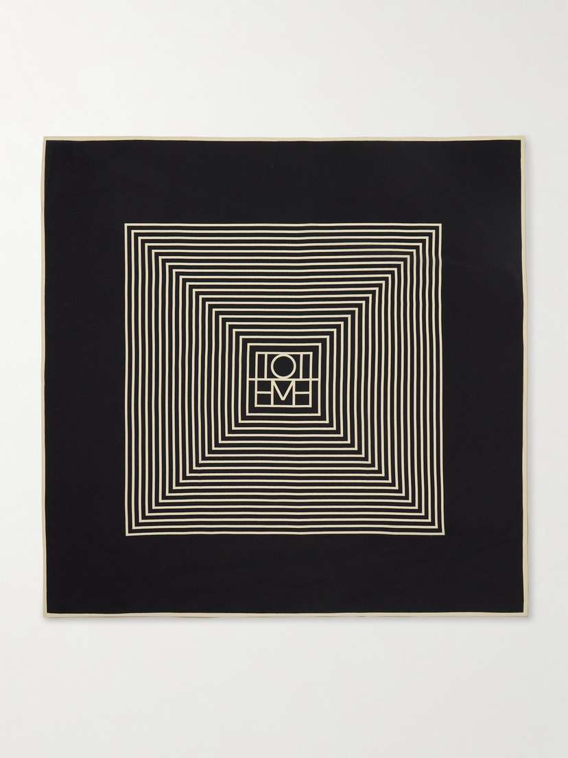 TOTEME Striped Silk Crepe De Chine Scarf