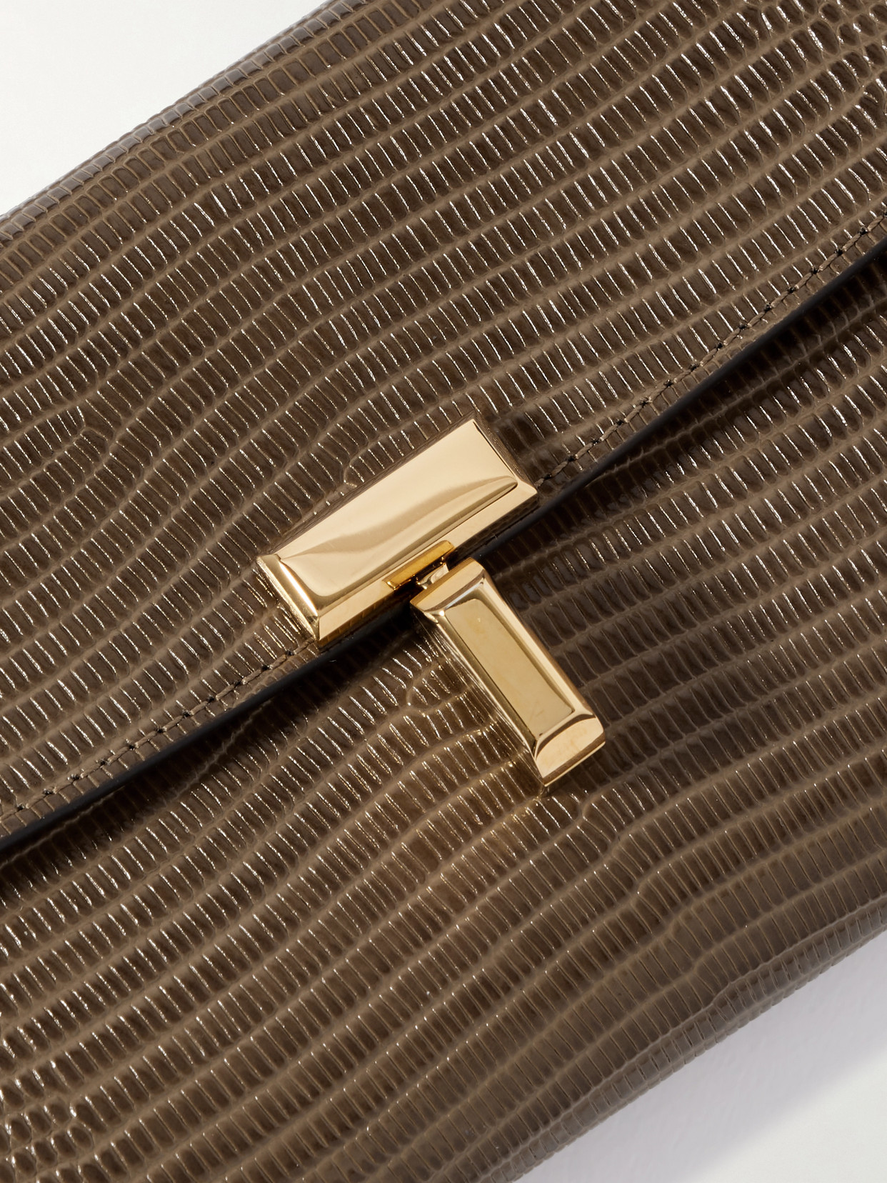 Totême T-lock Lizard-effect Leather Wallet