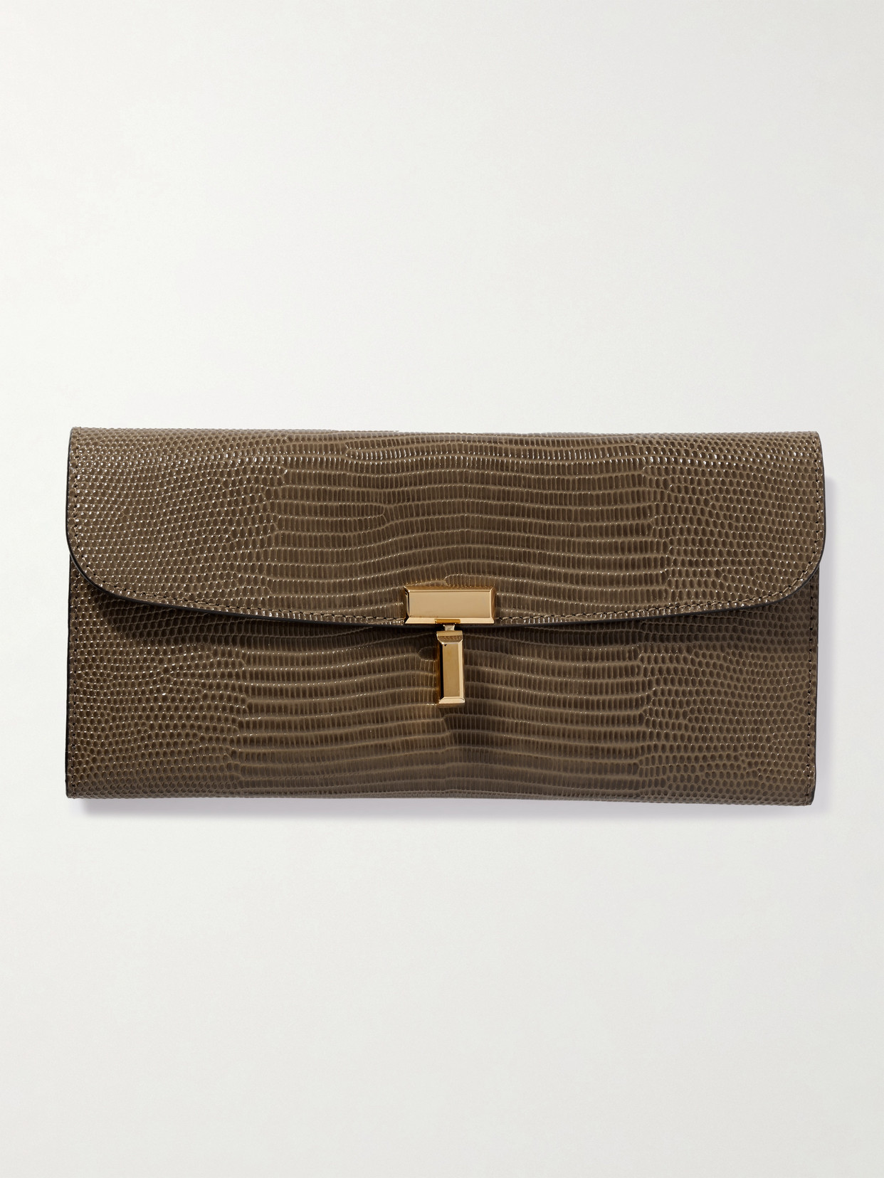 Totême T-lock Lizard-effect Leather Wallet