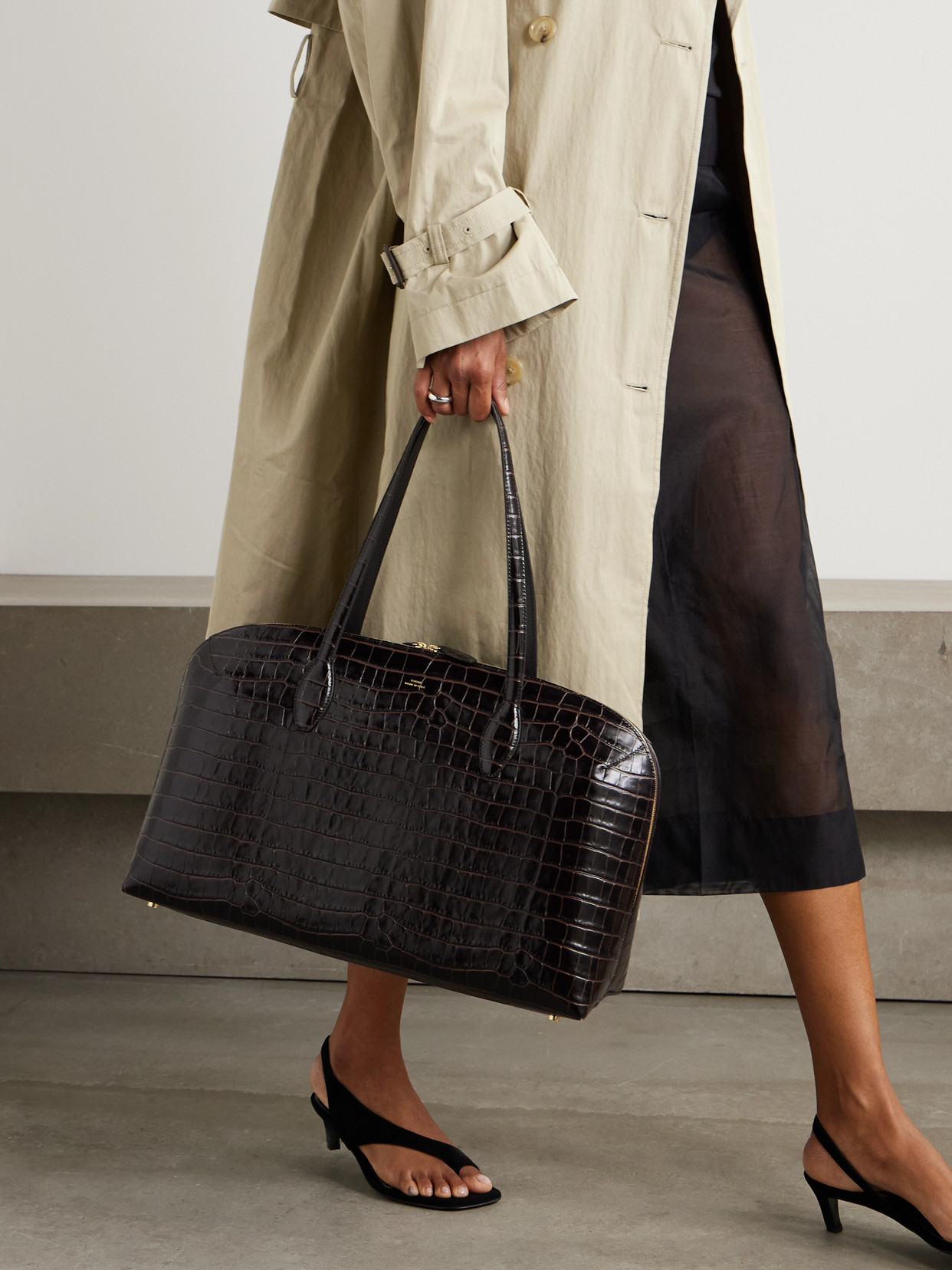 Totême Croc-effect Leather Tote
