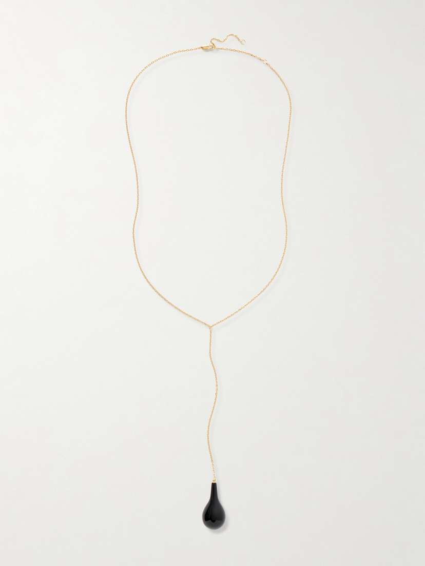 TOTEME plated, Onyx And Swarovski Crystal Necklace