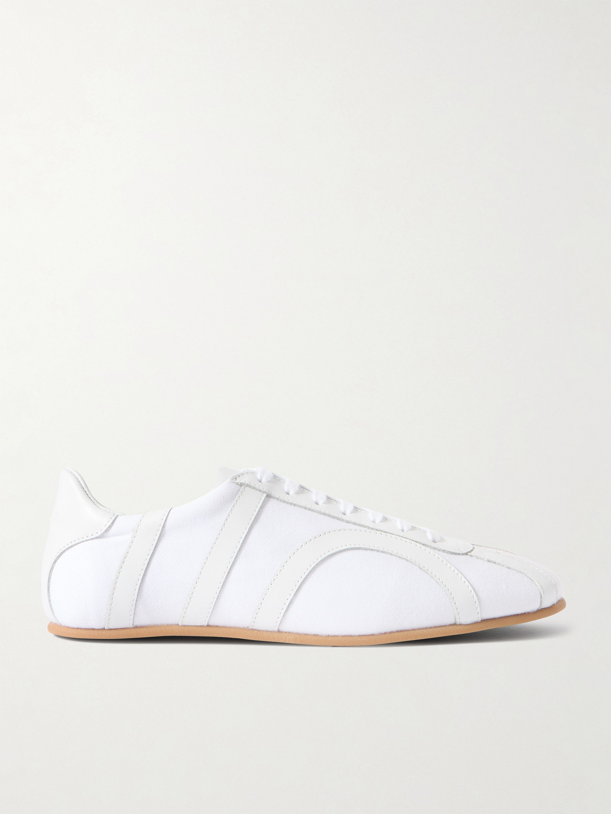 Totême Leather-trimmed Cotton-canvas Sneakers