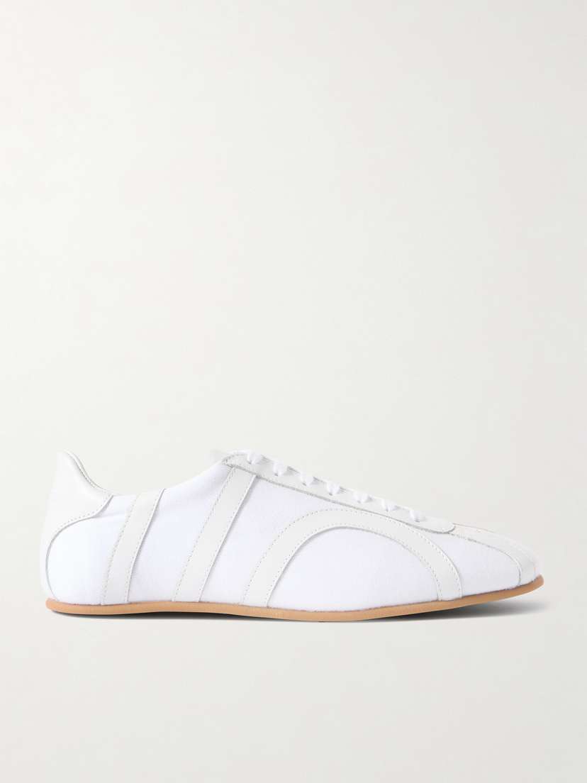 TOTEME Leather-trimmed Cotton-canvas Sneakers