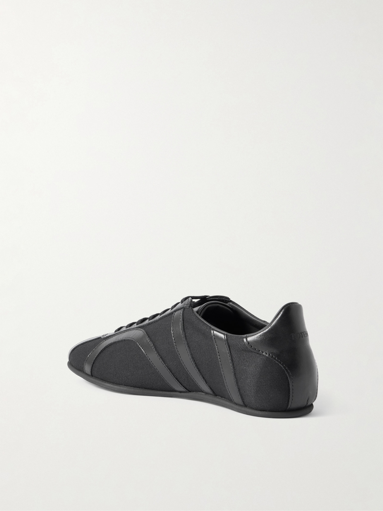Totême Leather-trimmed Cotton-canvas Sneakers In Black