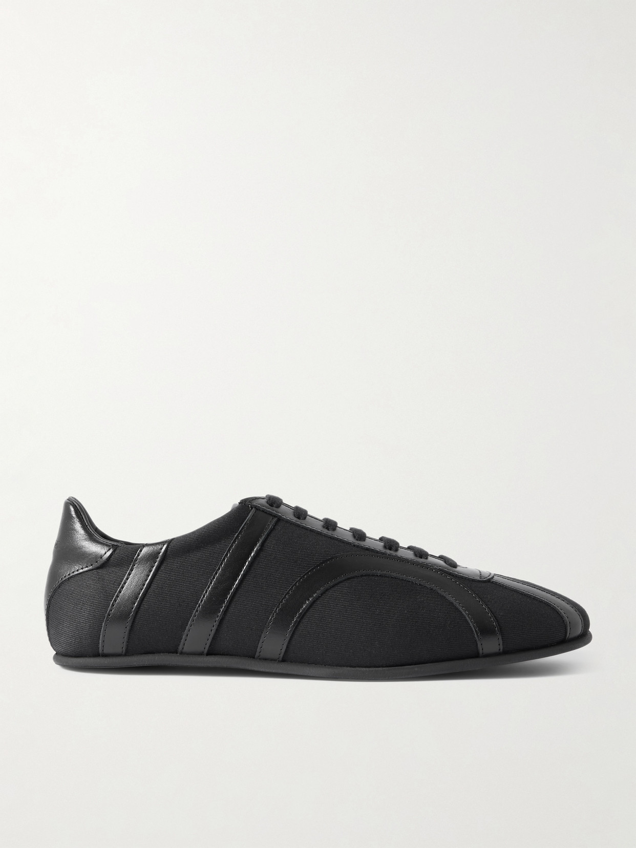 Totême Leather-trimmed Cotton-canvas Sneakers In Black