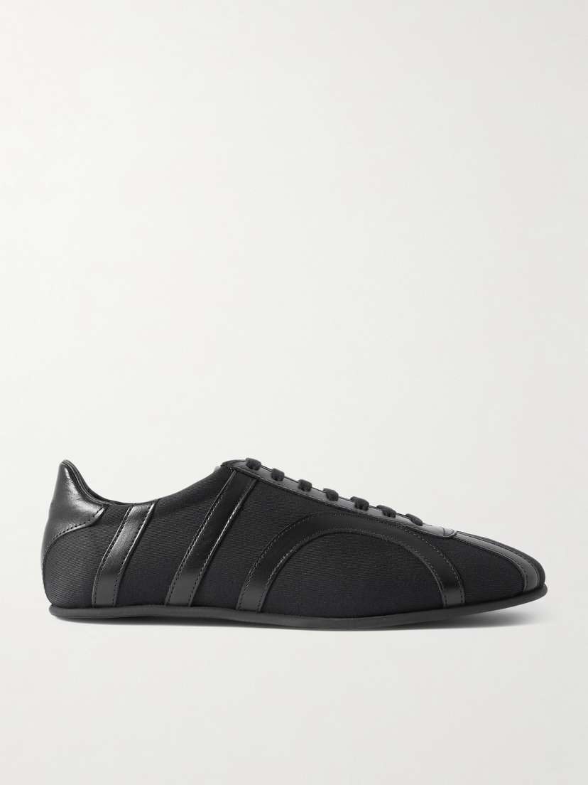 TOTEME Leather-trimmed Cotton-canvas Sneakers