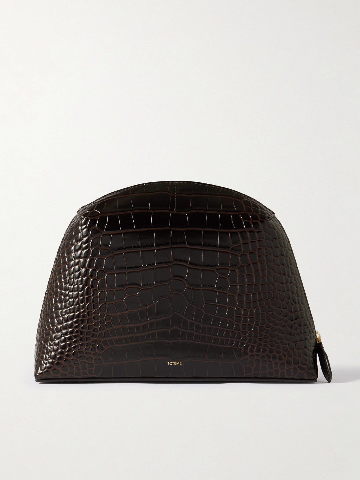 Totême Croc-effect Leather Clutch In Brown