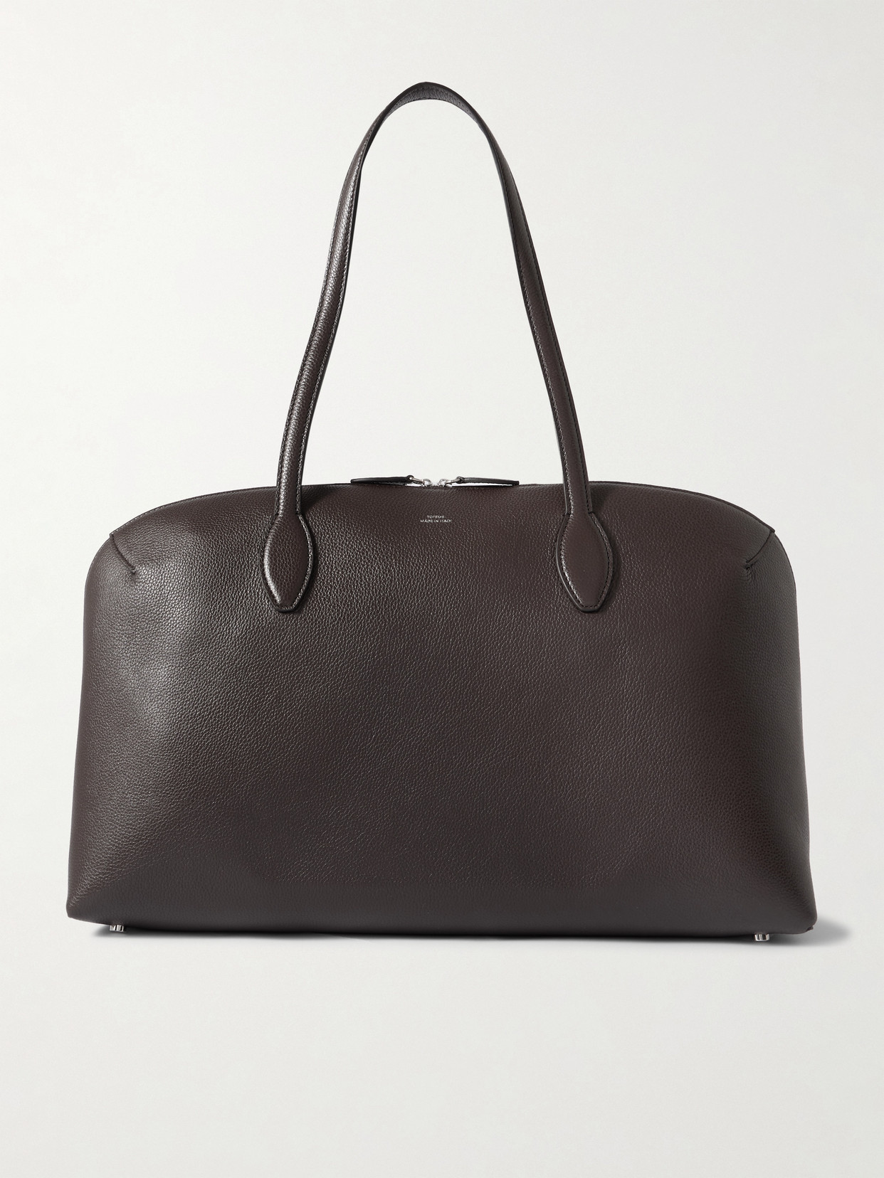 Totême Day Textured-leather Tote In Brown