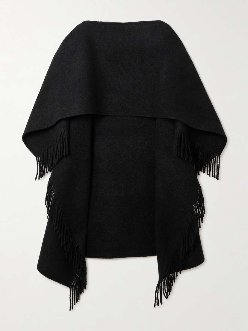 TOTEME Fringed Wool-blend Poncho