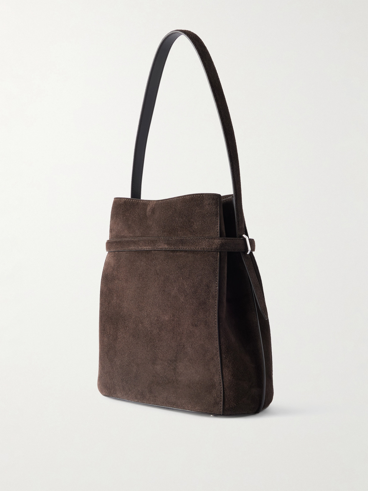 Totême Belted Suede Tote In Brown
