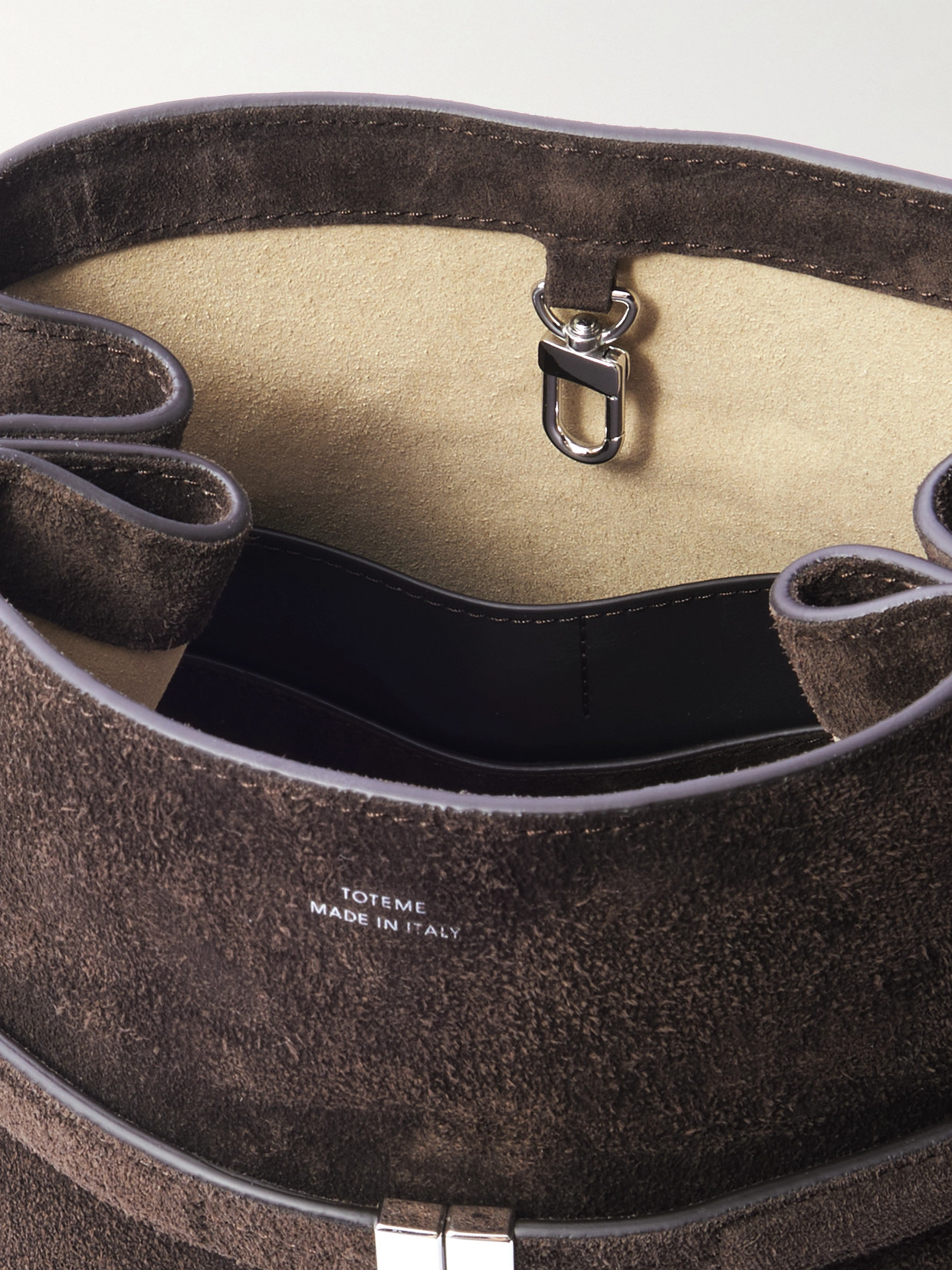 Totême Belted Suede Tote In Brown