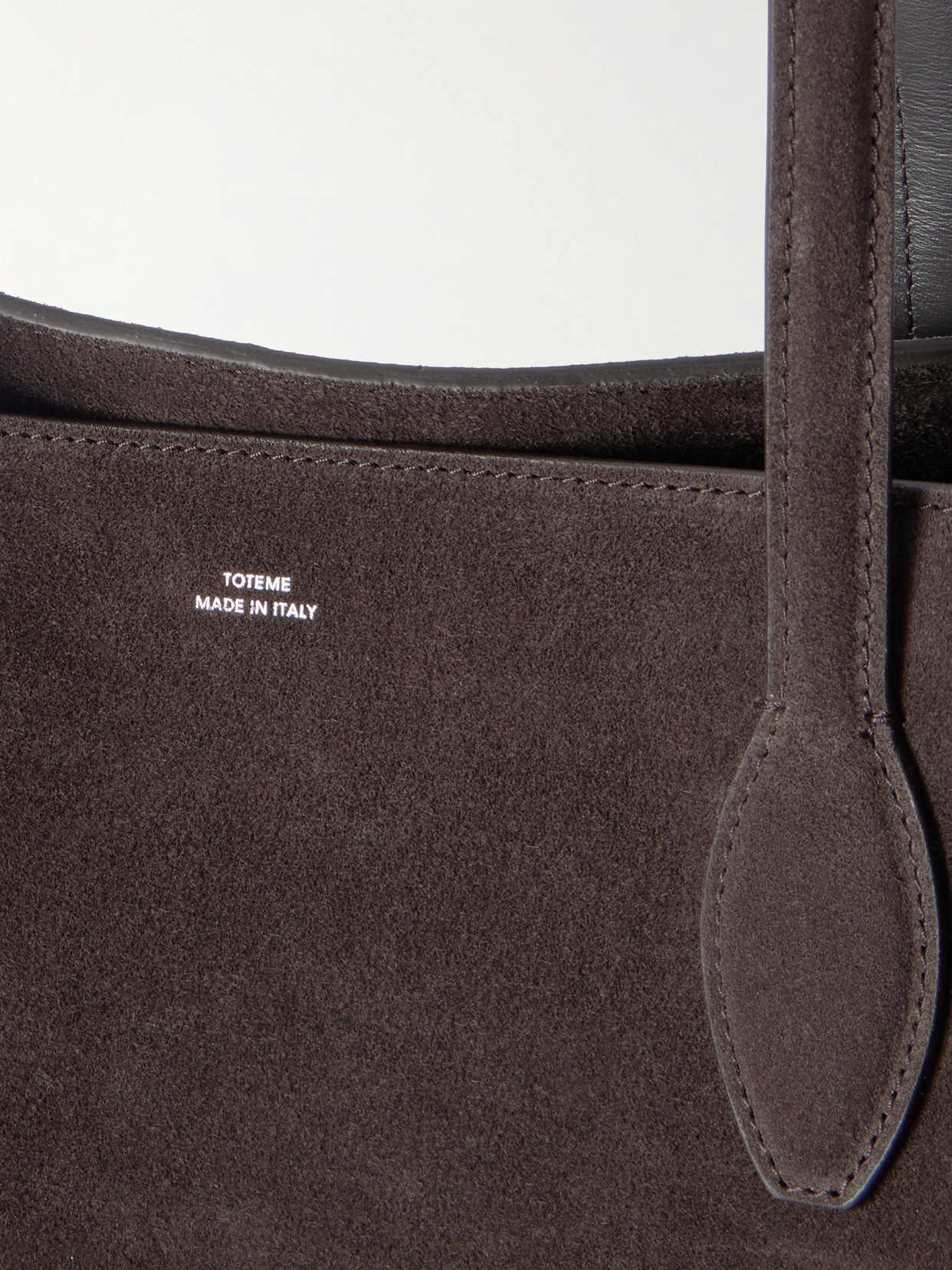 Totême Lounge Large Leather-trimmed Suede Tote In Brown