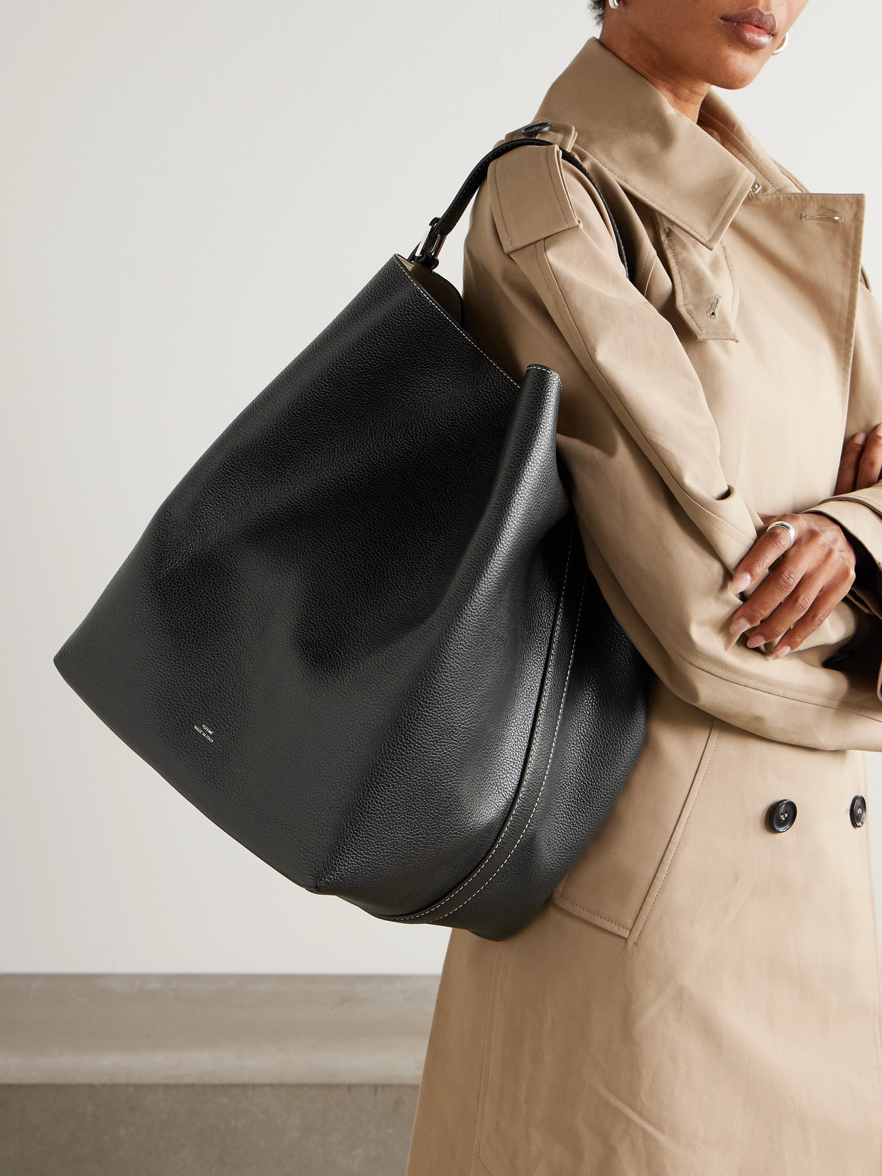 Textured-Leather Tote