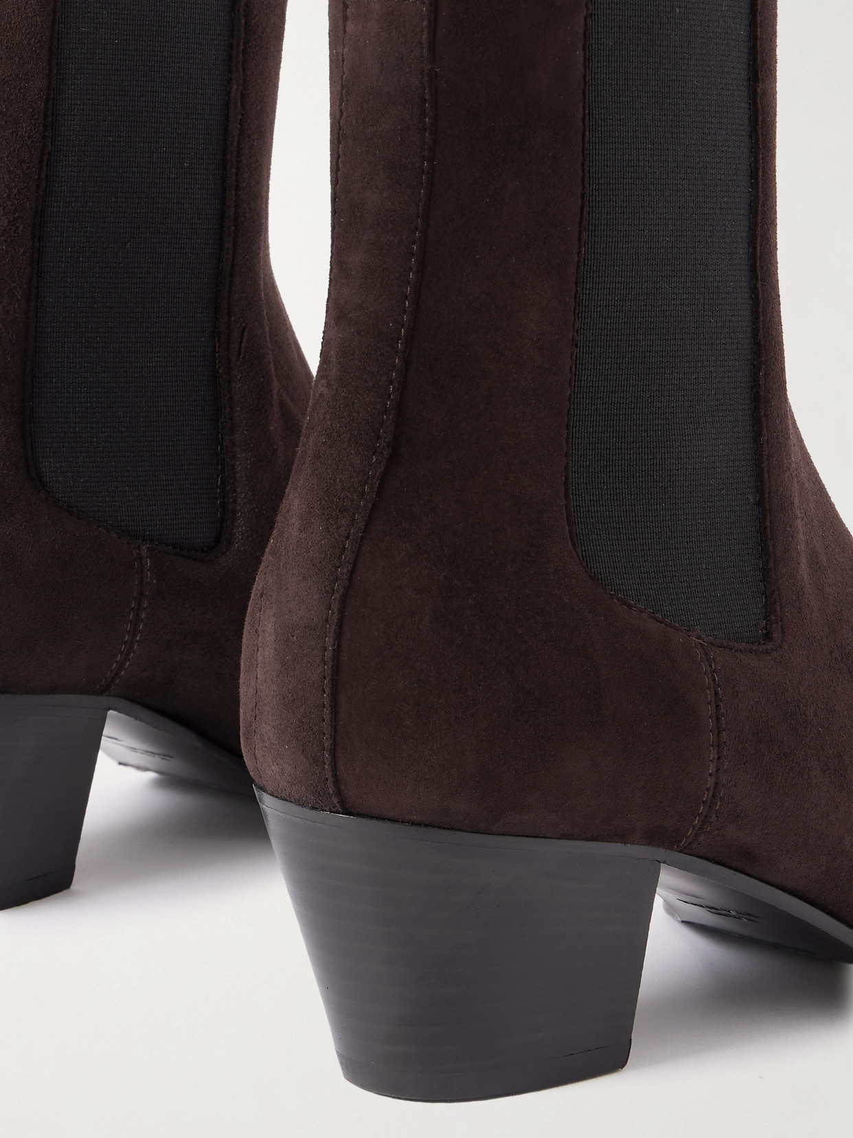 Totême Toteme 80mm Suede Boots With Pointed Toe In Brown