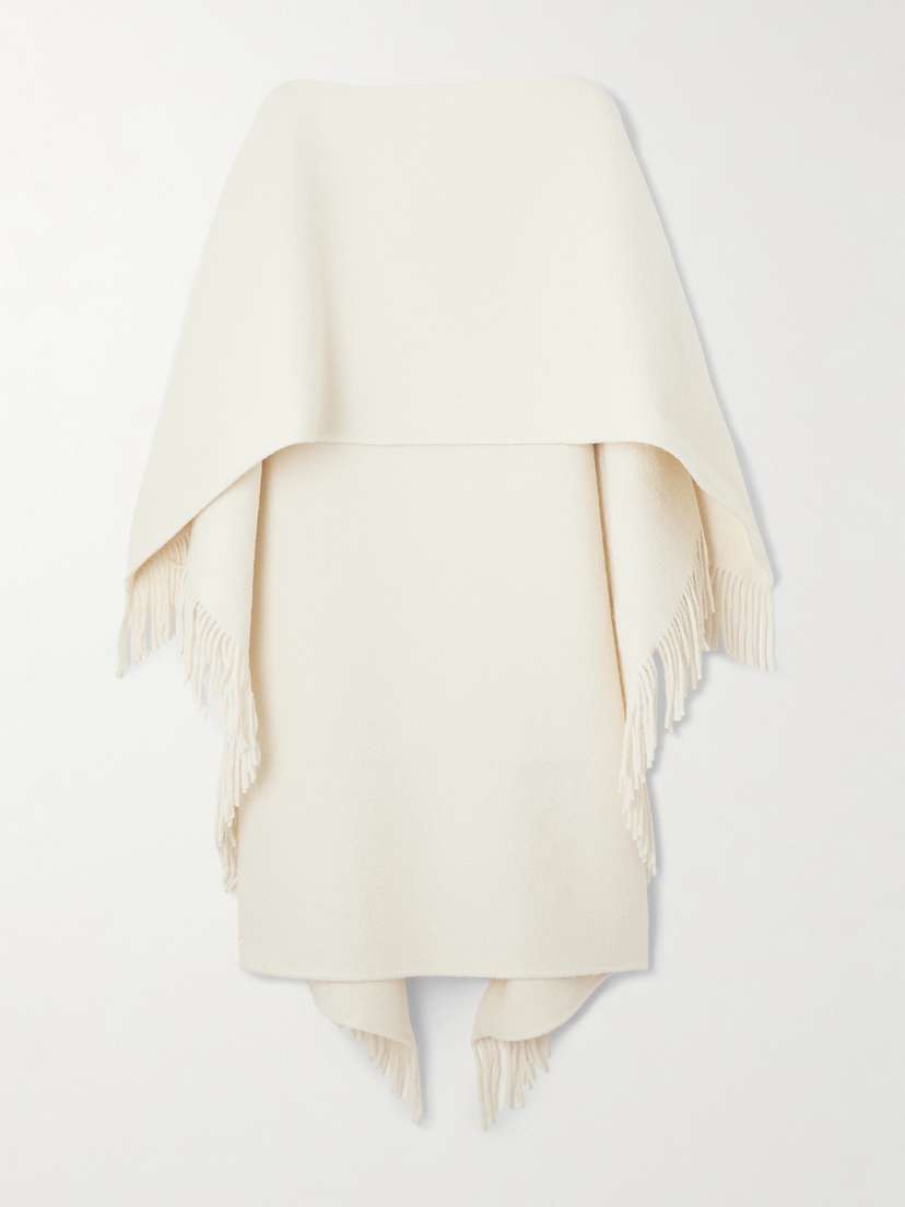 TOTEME Fringed Wool-blend Poncho