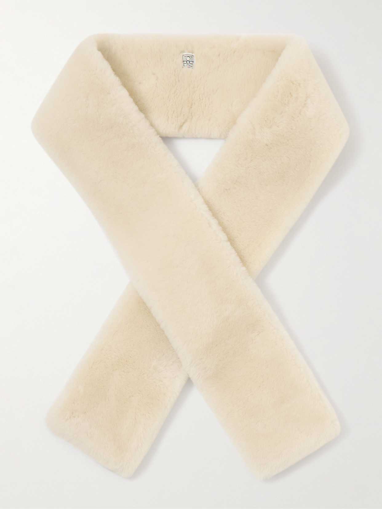 Totême Tuxedo Shearling Scarf In Neutral