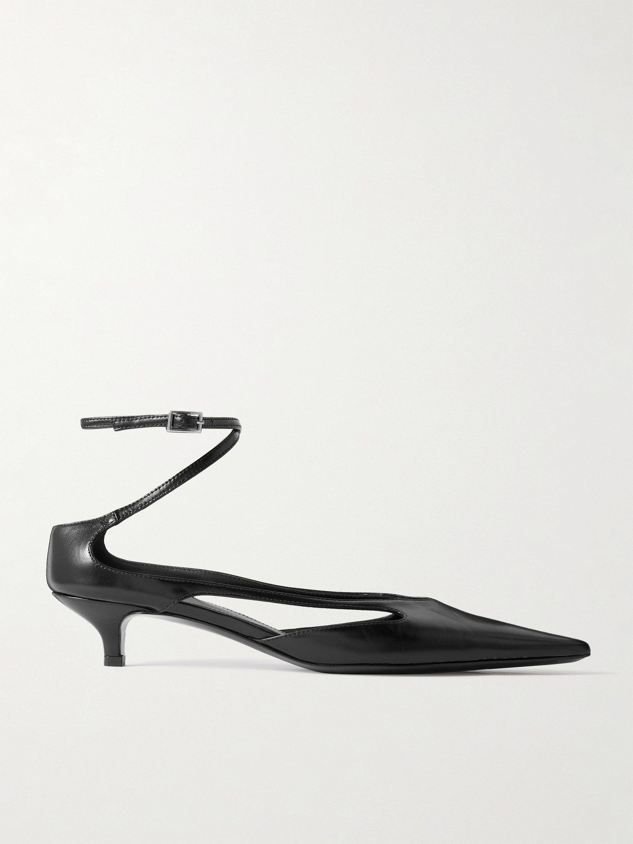 Totême Toteme 35mm Pointed Ankle-strap Pumps In Black