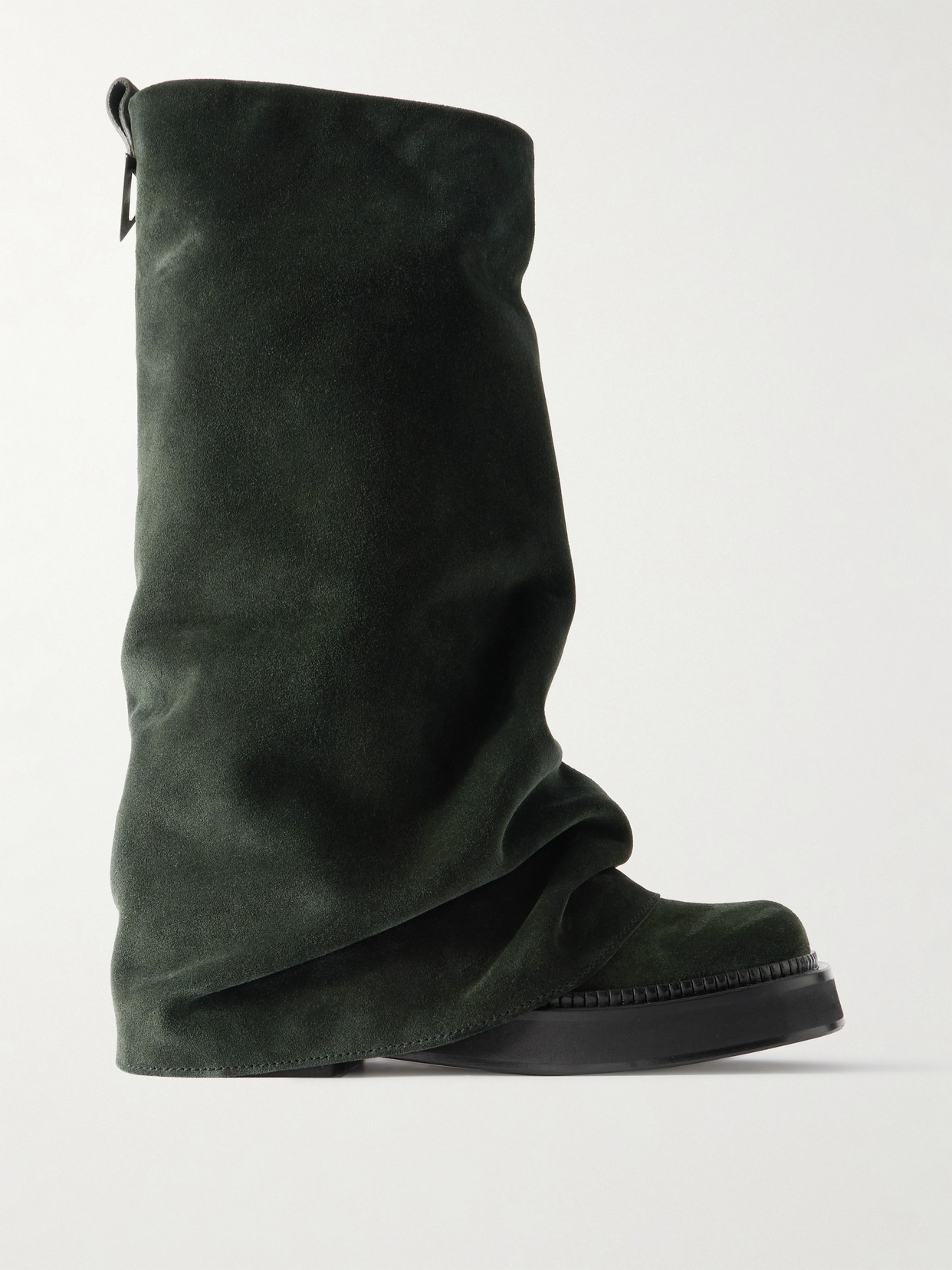 Attico Robin Layered Suede Knee Boots