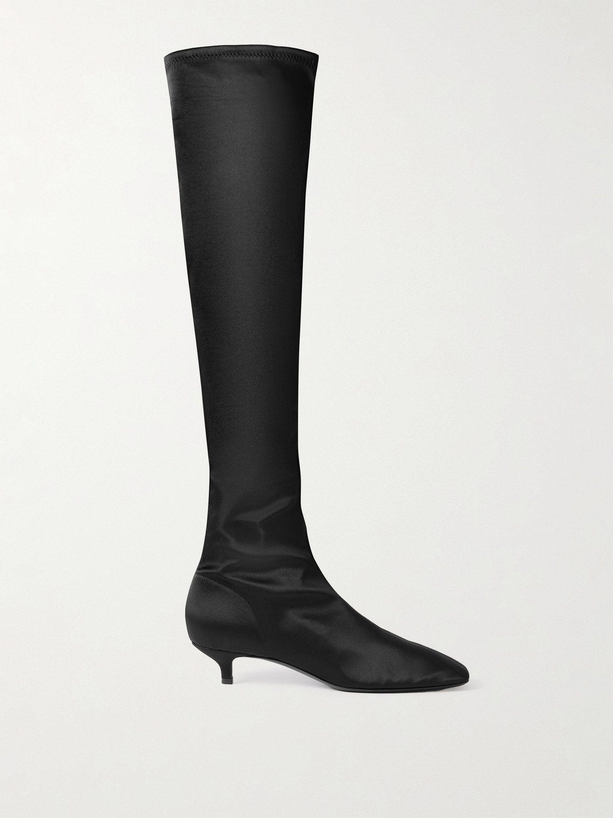 Totême Satin Knee Boots In Black